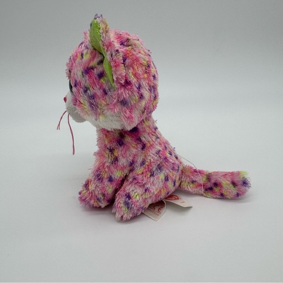 Ty Stuffed Animal Sophie- Pink and Green Cat - Picture 2 of 5